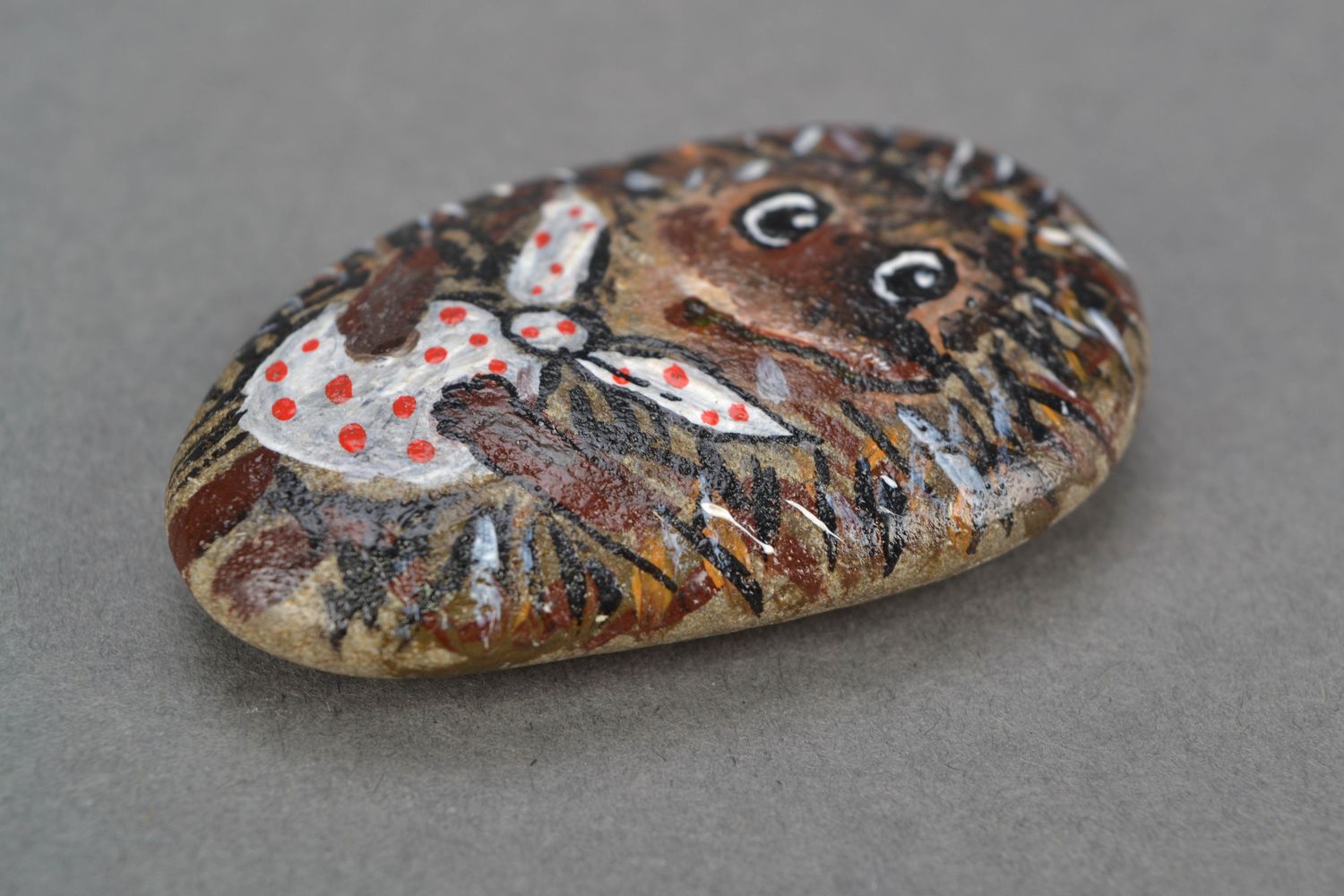 Painted sea stone for children's room decor Hedgehog photo 3