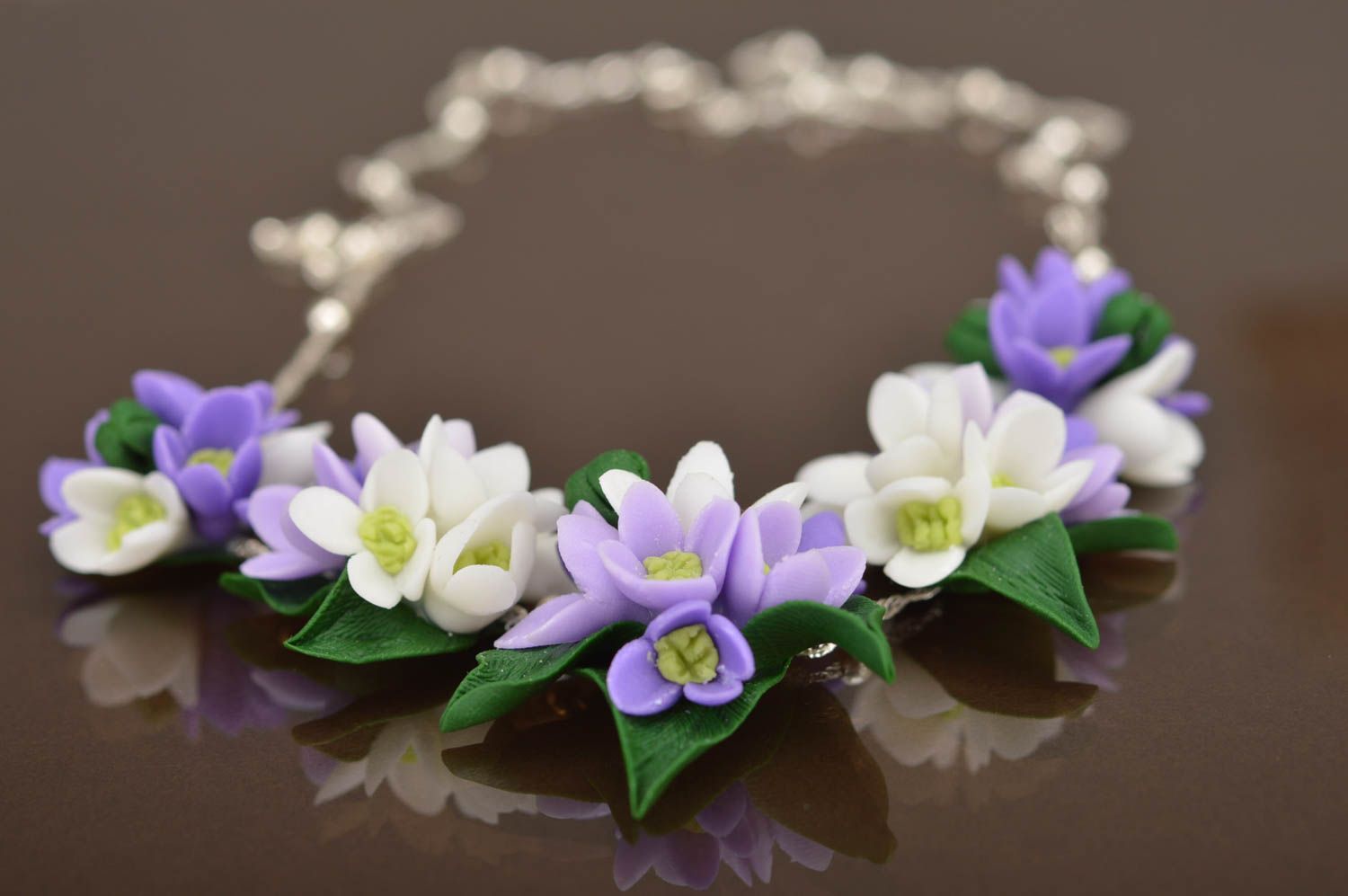 Handgeschaffene schöne Blumen Damen Halskette Halsschmuck für Damen Schmuck  foto 3