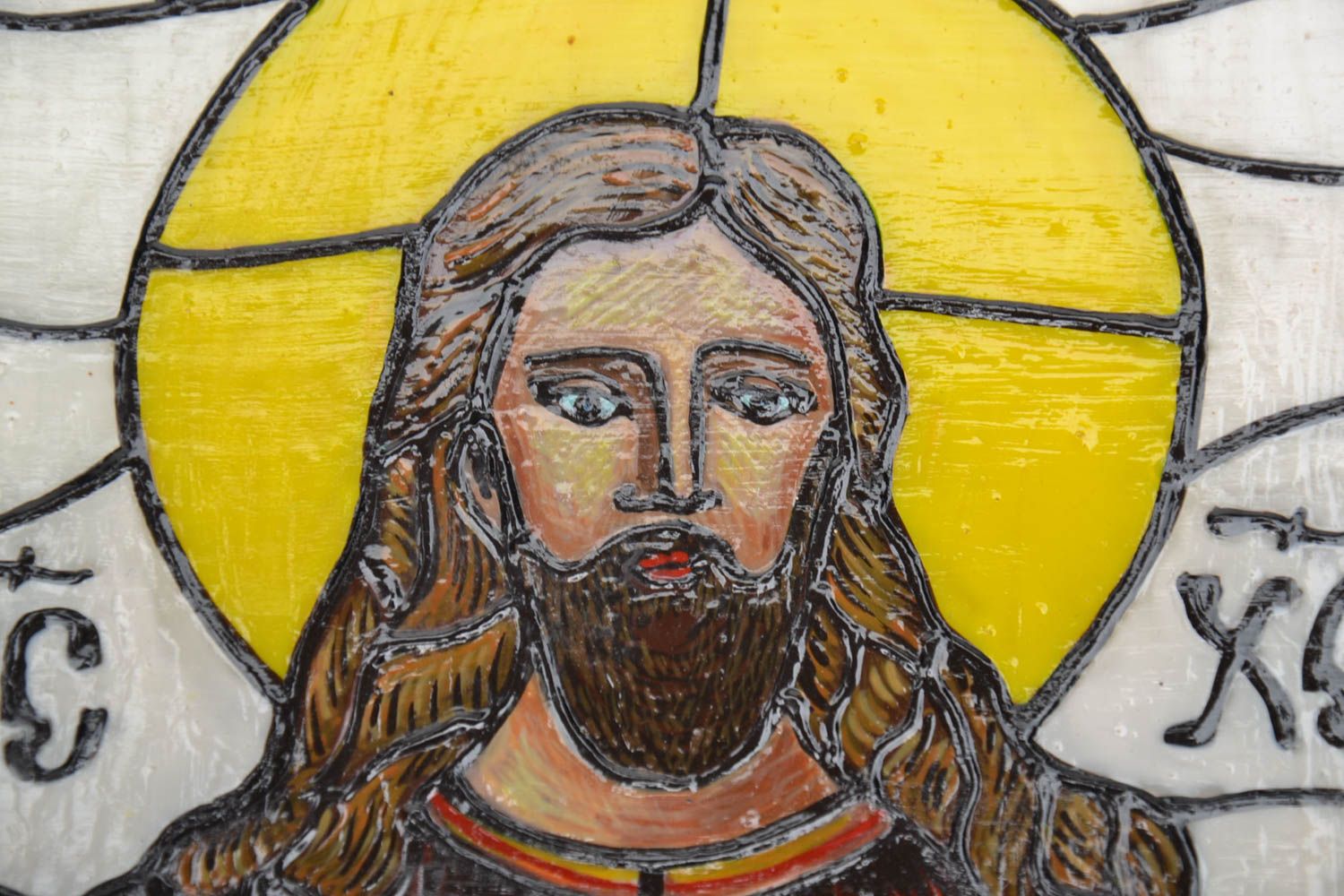 Petite icône Jésus-Christ faite main photo 5