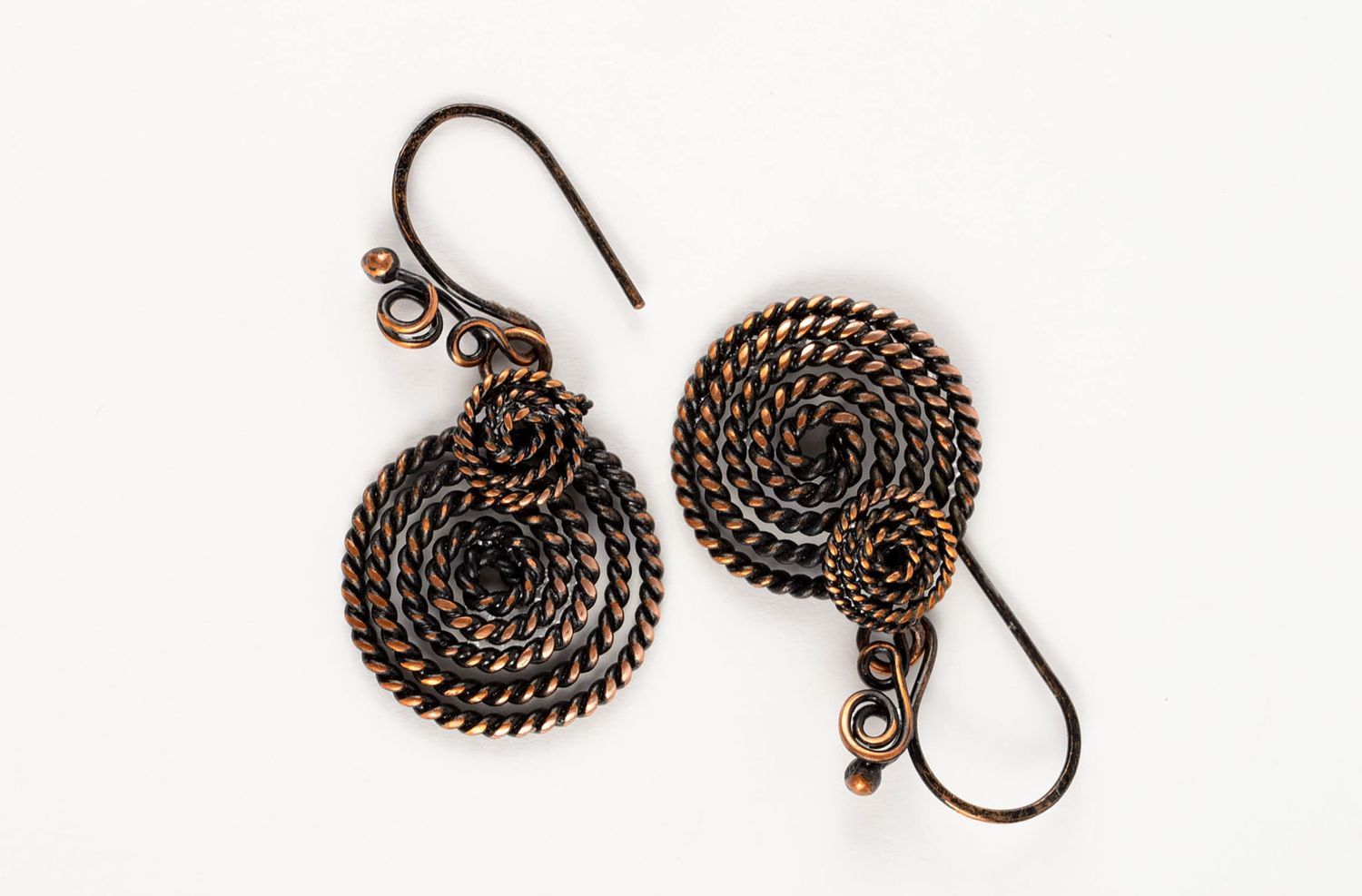 Handmade runde Kupfer Ohrringe Designer Schmuck Accessoire für Frauen modisch foto 3