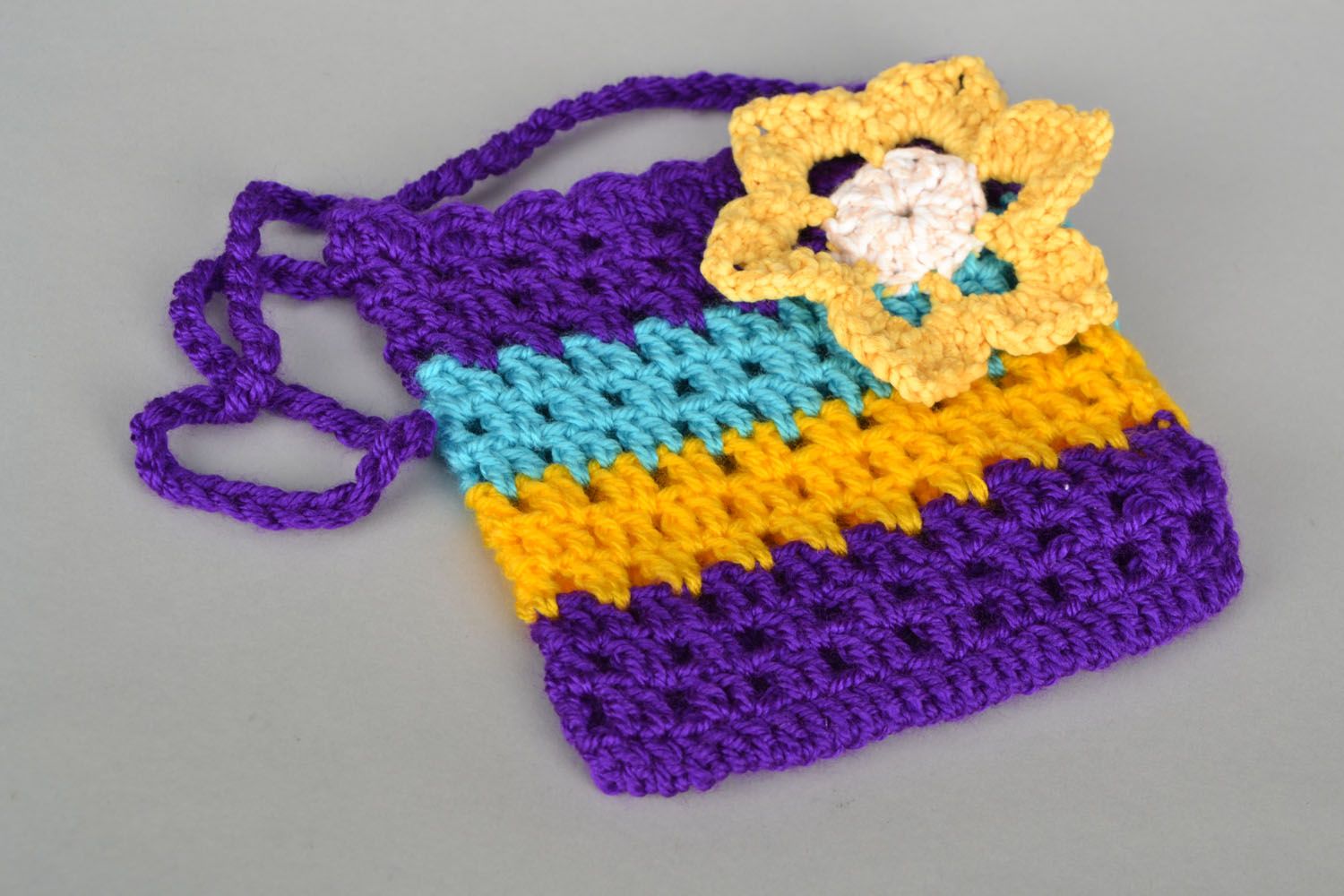 Children's crochet bag Blue photo 3