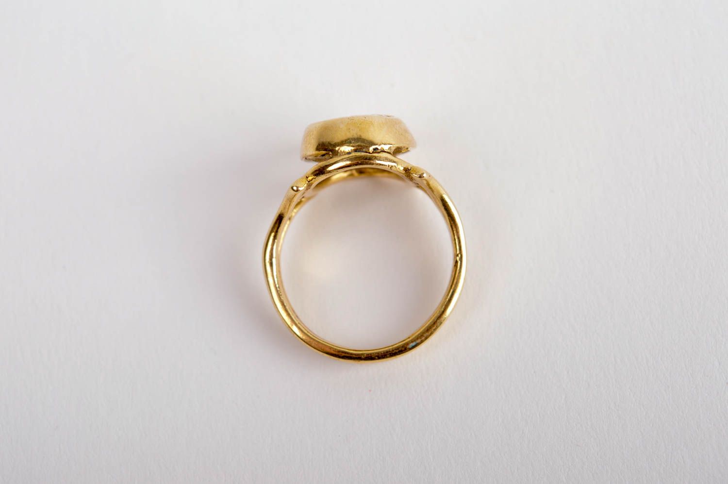 Ring Schmuck handmade Ring Damen Designer Accessoires Geschenk Ideen Goldfarbe foto 5
