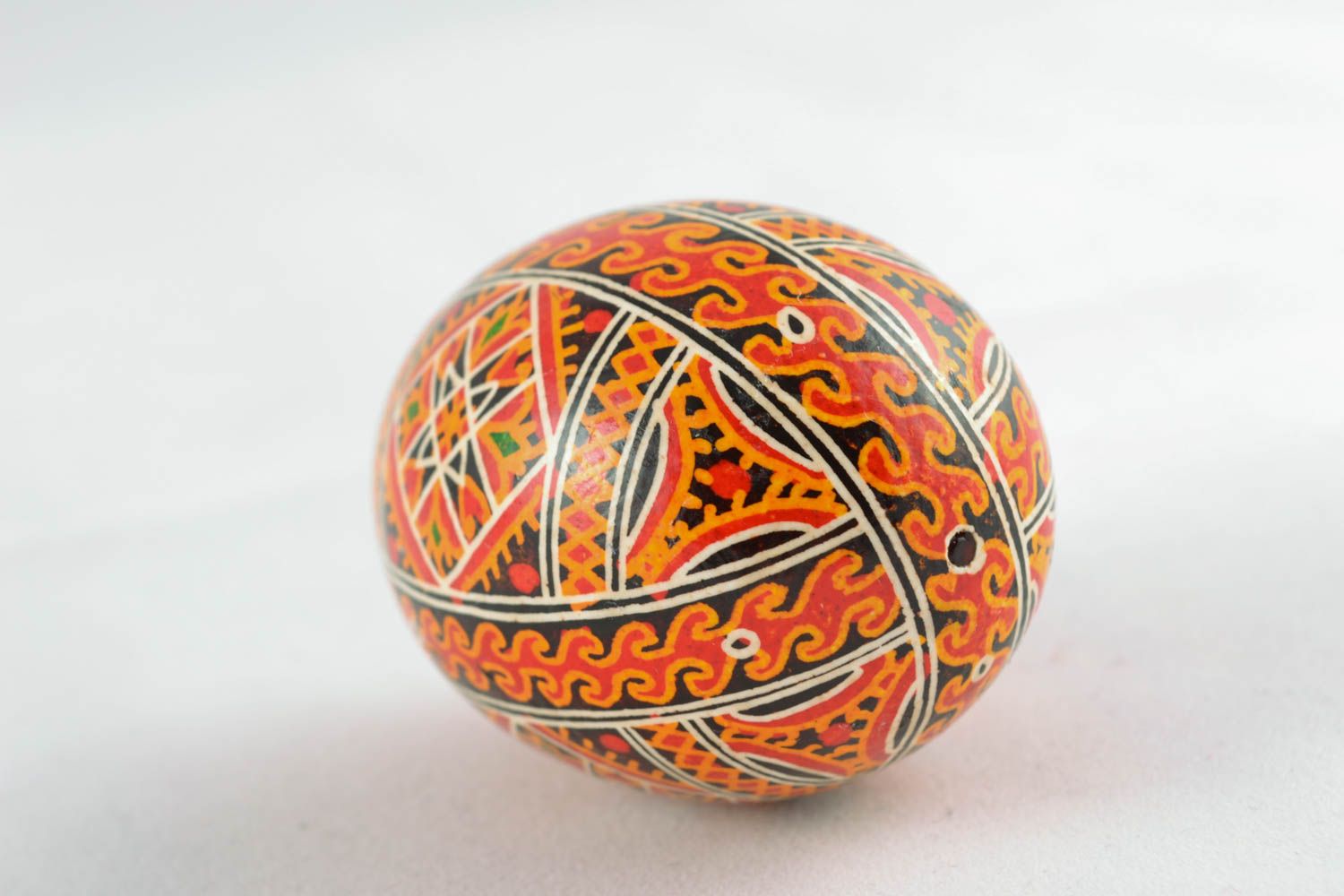 Handmade Easter egg with ornament photo 2