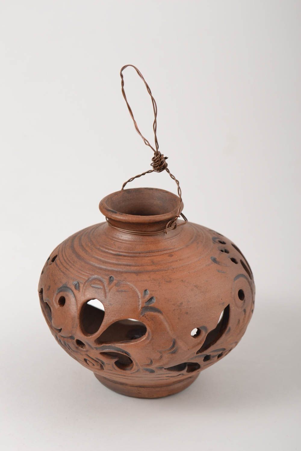 Portavelas de cerámica hecho a mano de barro regalo original sostenedor de velas foto 2