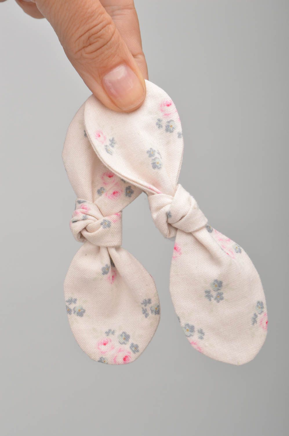 Grampos laços de tecido conjunto de 2 peças para crianças cor de rosa artesanais foto 3