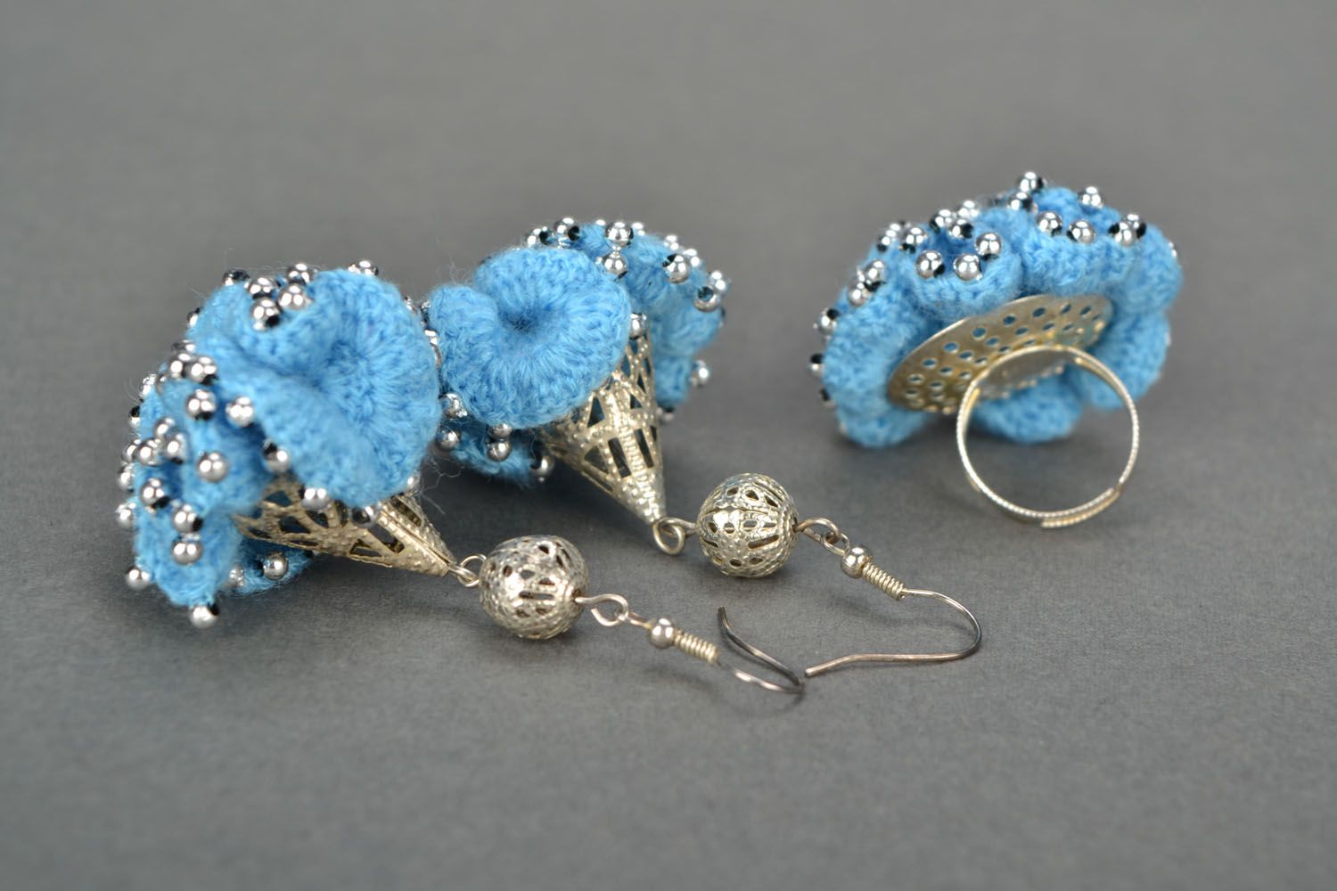 Crochet jewelry set photo 3