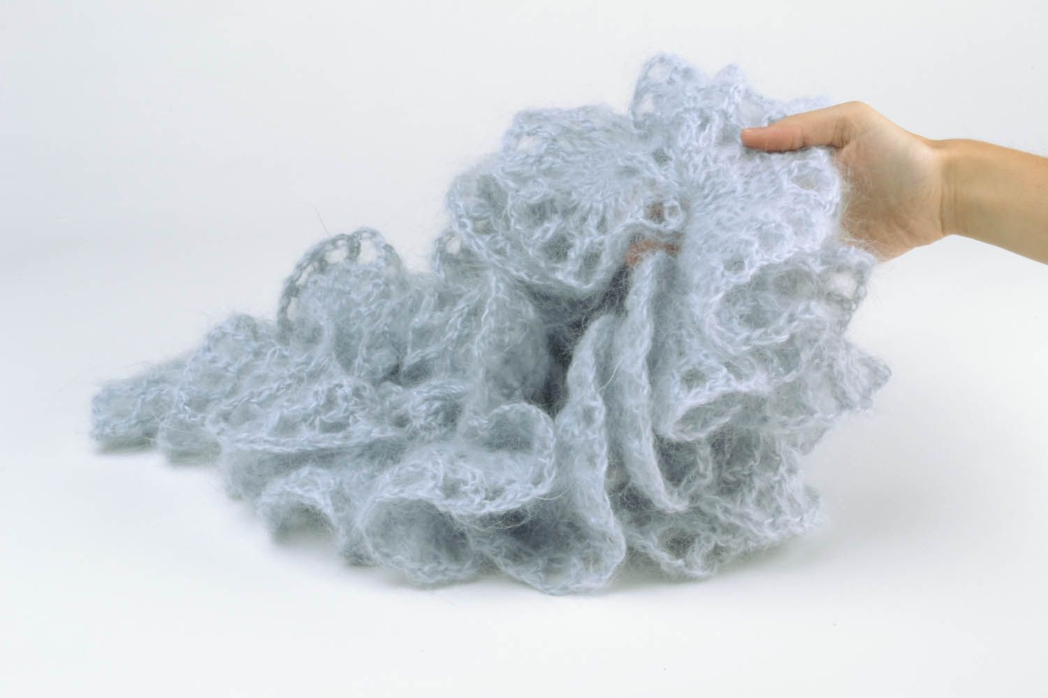 Hand crocheted boa scarf photo 3