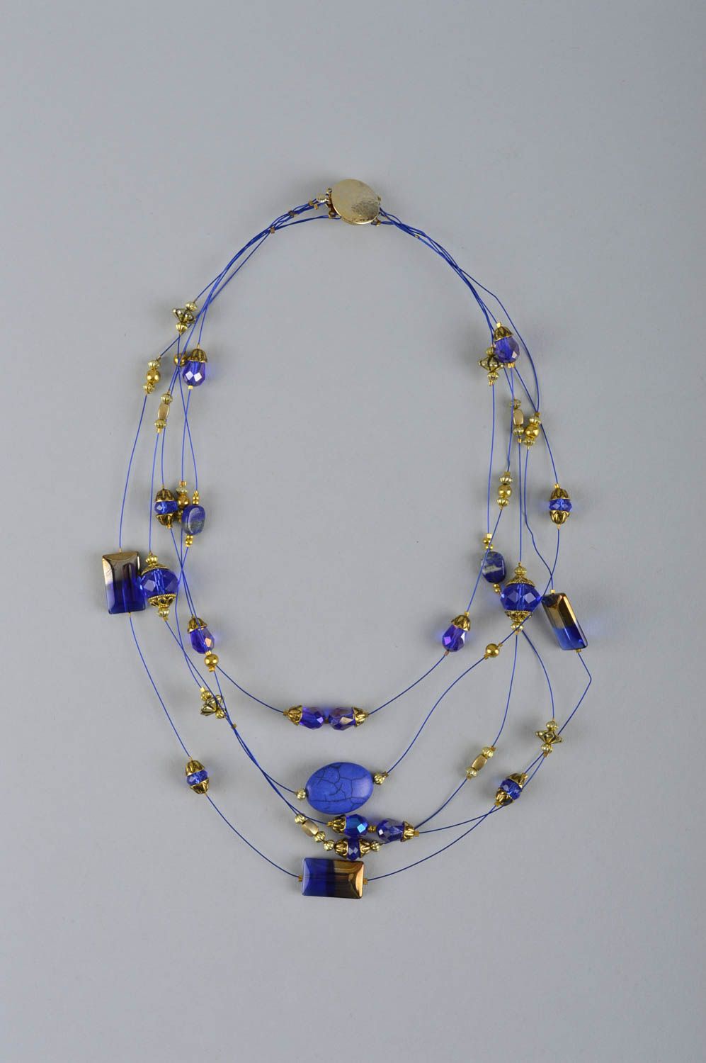 Handmade natural stones necklace unique designer accessory present for woman photo 2
