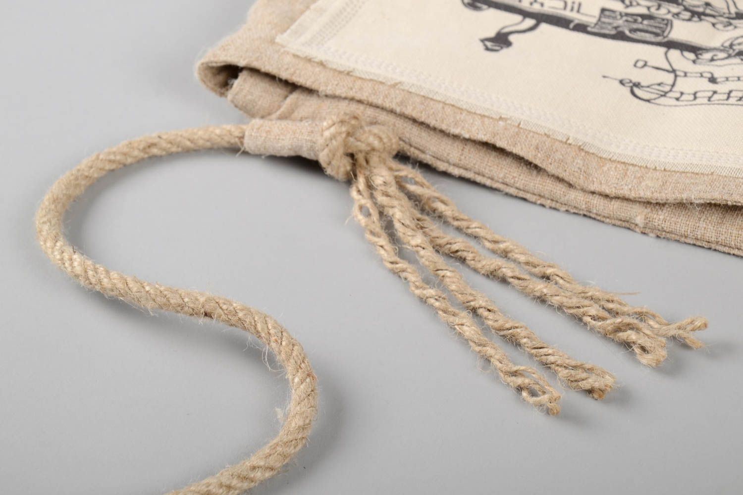 Mochila hecha a mano de lino bandolera de tela regalo original para mujer foto 5