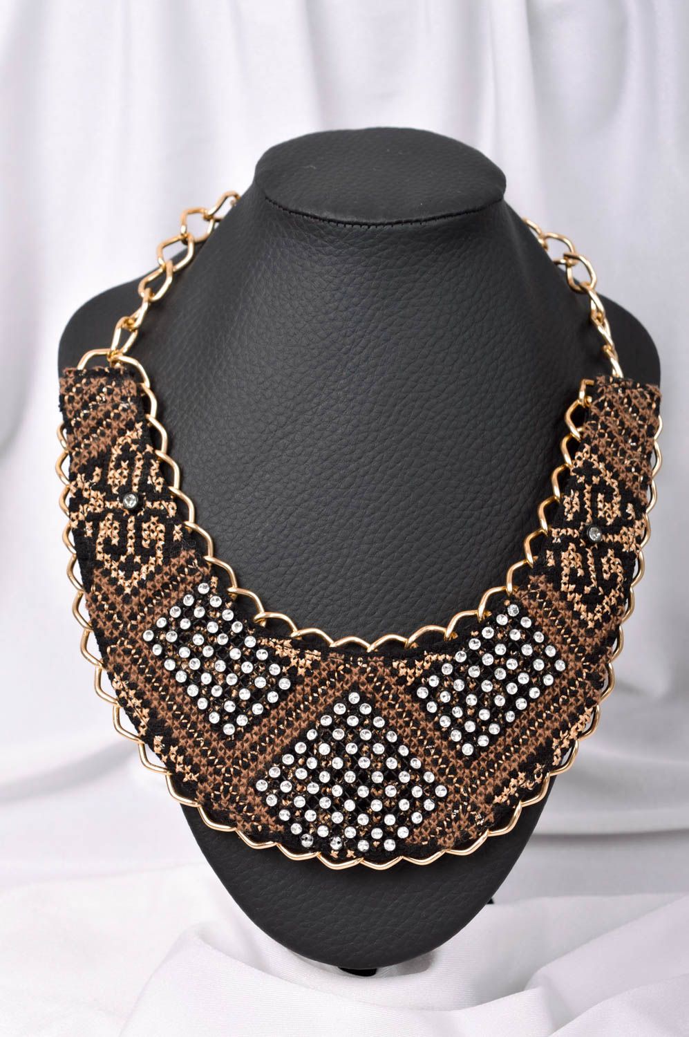 Damen Collier handgefertigt Modeschmuck Halskette Accessoire für Frauen foto 1