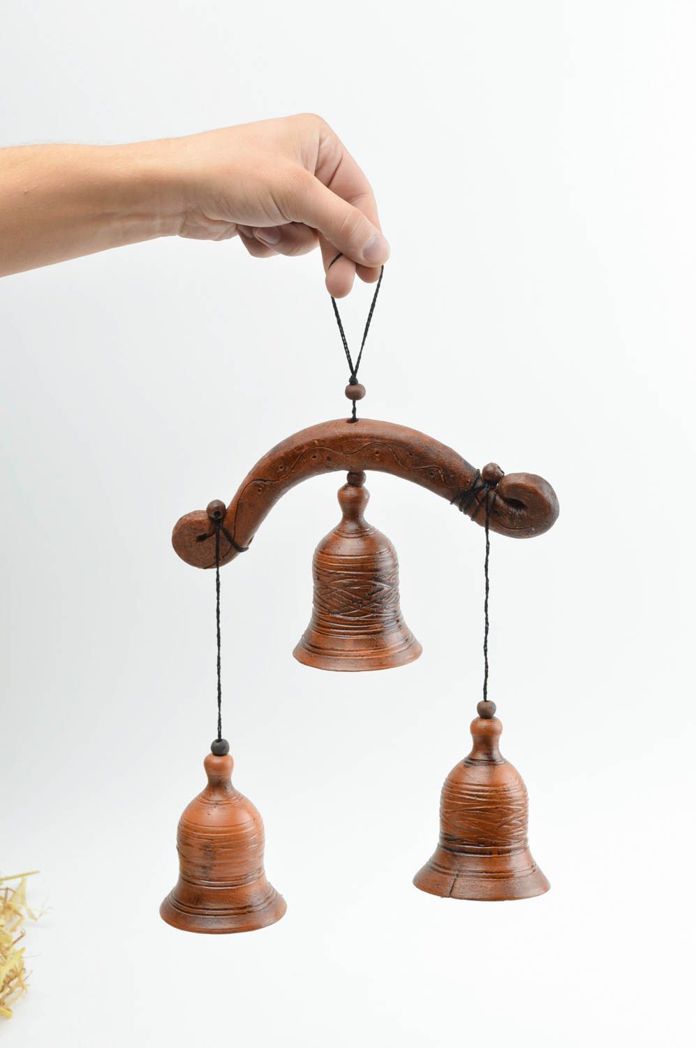 Handmade wall hanging ceramic bells souvenir ideas for decorative use only photo 5