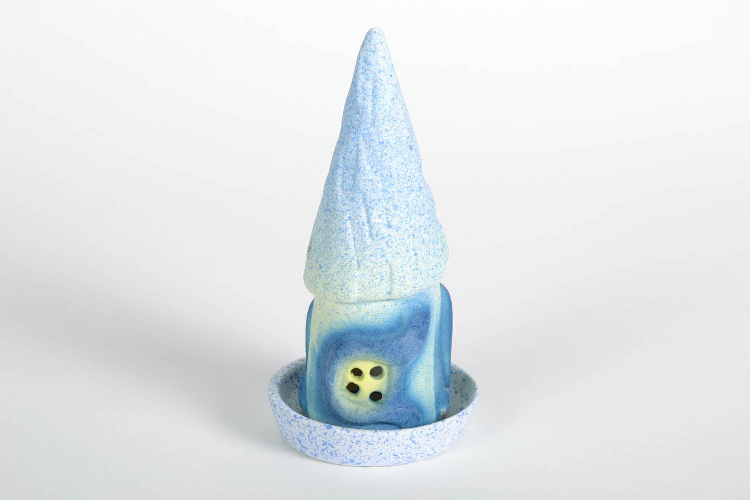 Keramik Duftlampe Haus in Blau foto 4