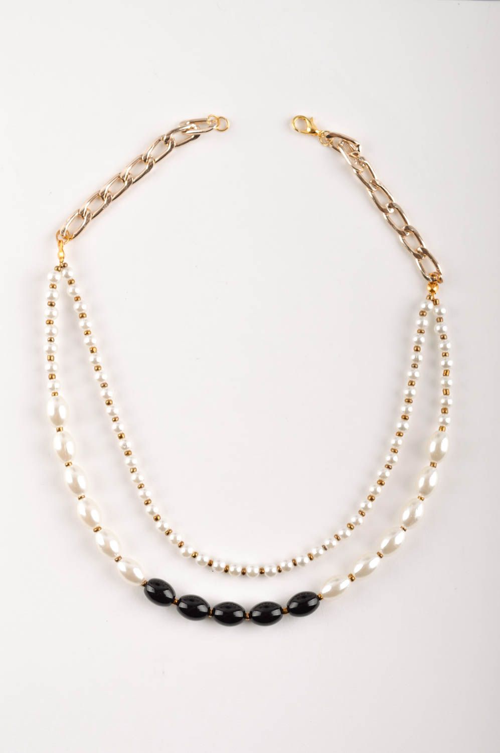 Collana di perle fatta a mano originale di moda bigiotteria da donna bella foto 5