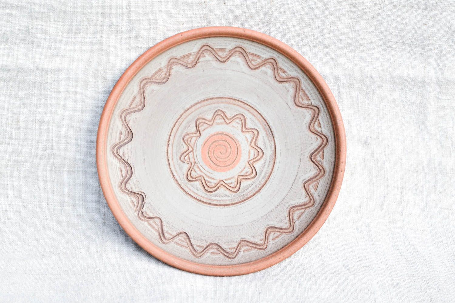 Plato decorativo artesanal de cerámica vajilla de diseño decoración de interior  foto 3