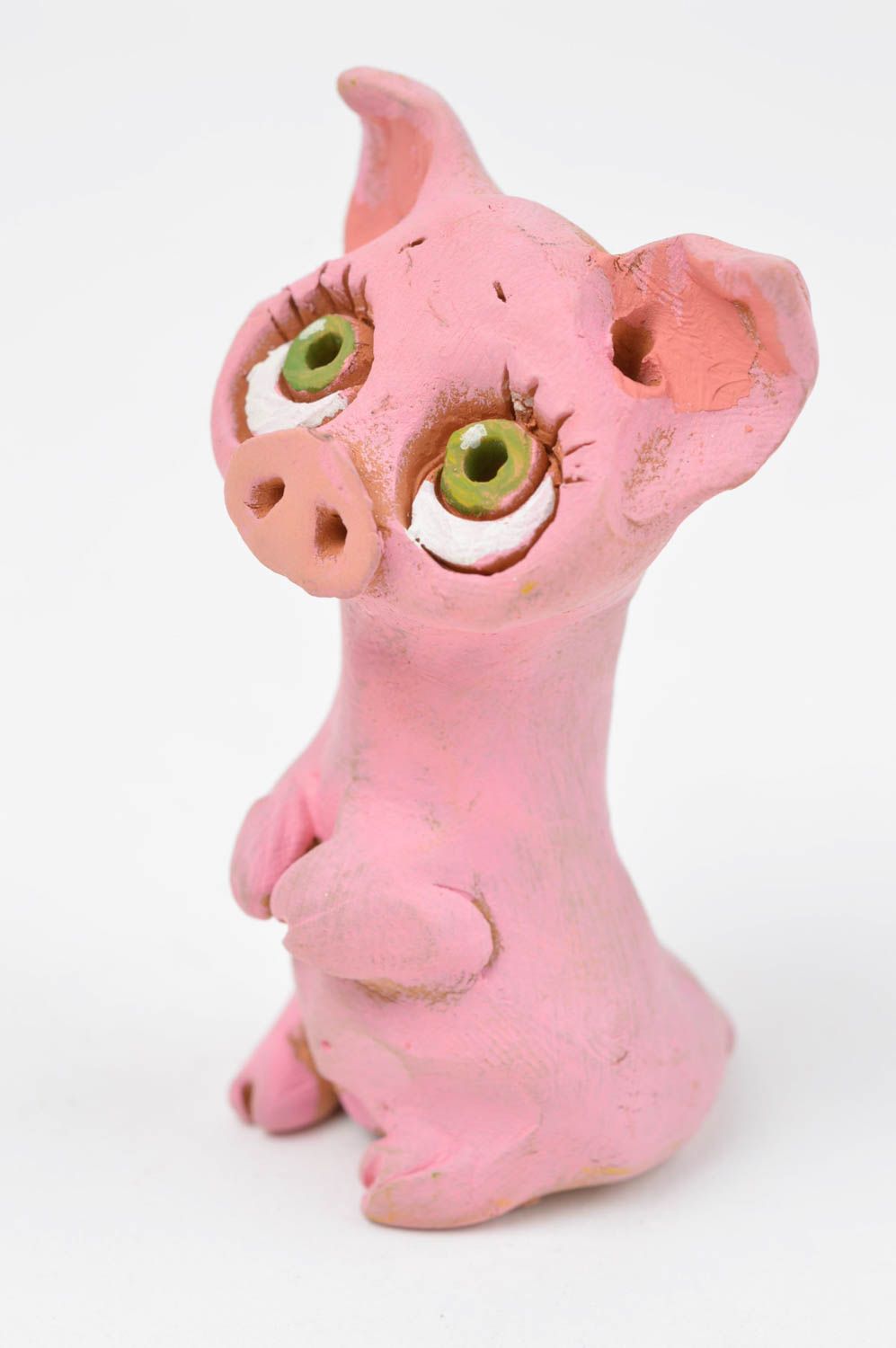 Статуэтка для декора ручной работы свинка статуэтка животного фигурка из глины фото 2