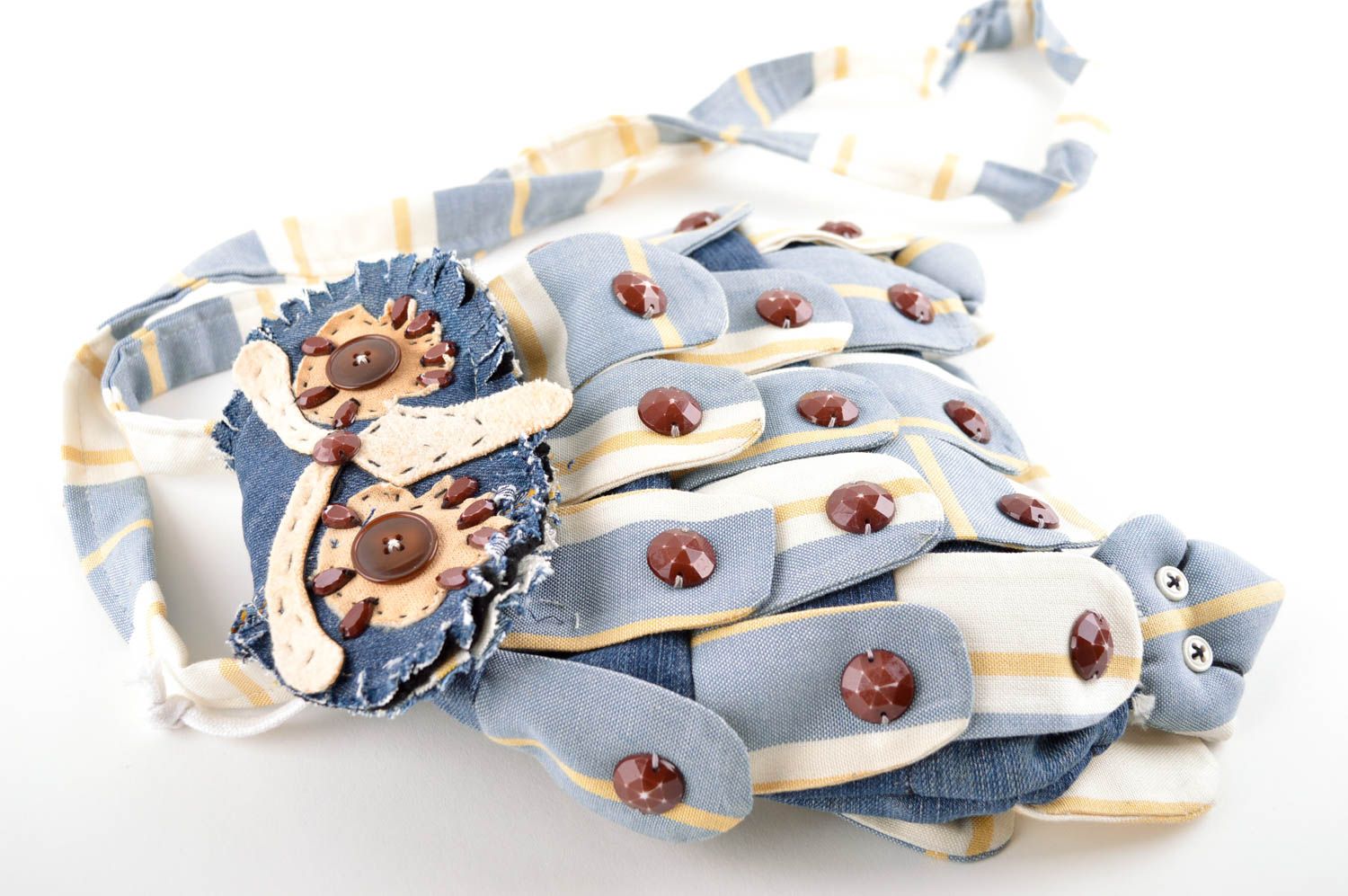 Сумка через плечо сумка ручной работы сова из ткани красивая текстильная сумка фото 2