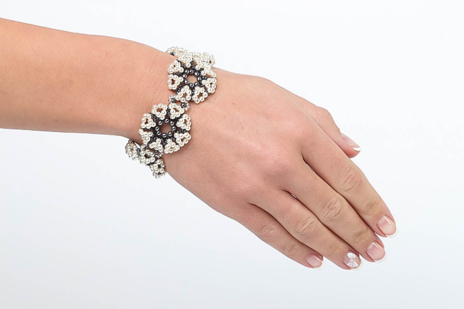 Ungewöhnliches Damen Armband handmade zart Schmuck für Frauen Armband Glasperlen foto 5