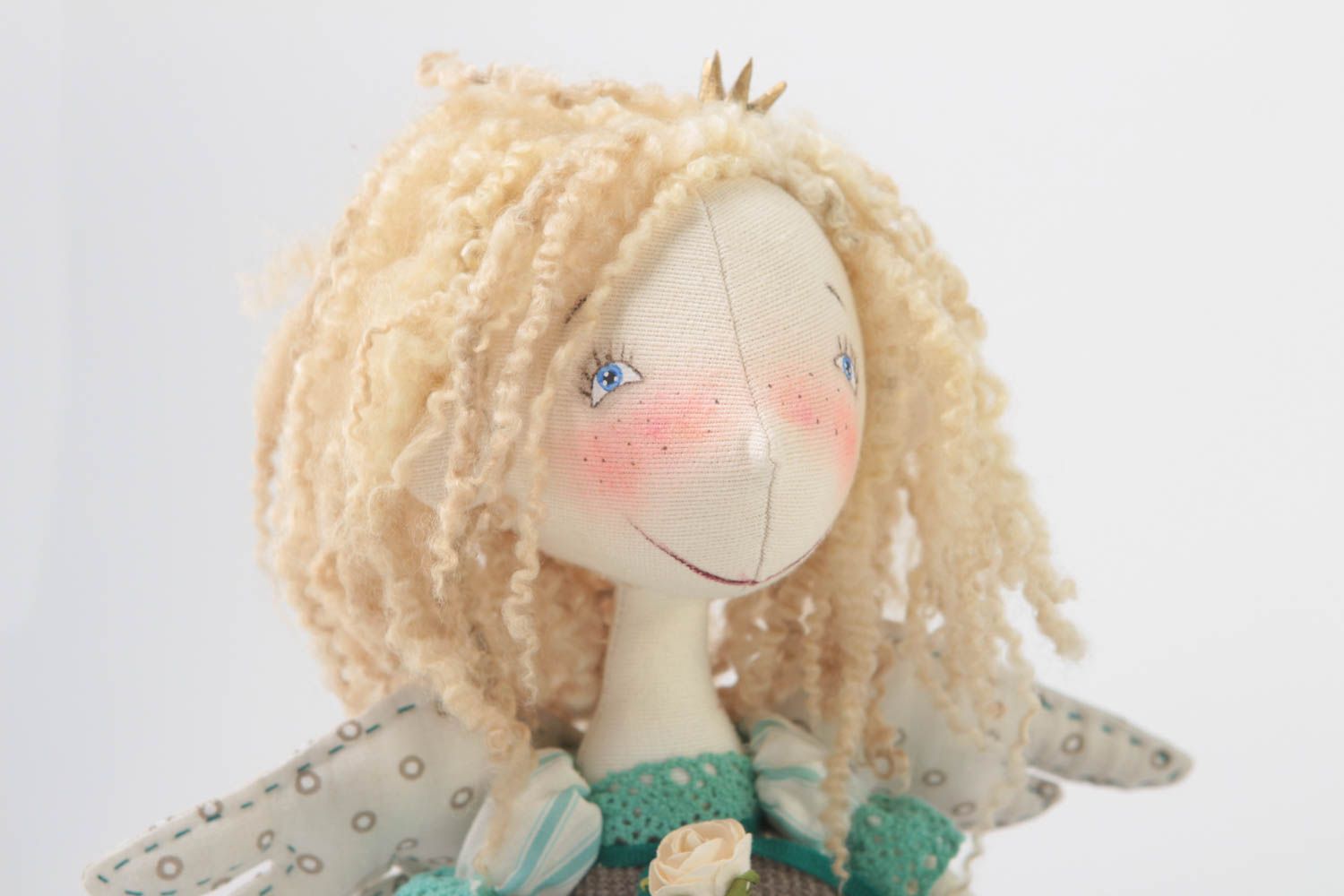Авторская мягкая кукла каркасная Мелли для декора дома игрушка ручной работы фото 3
