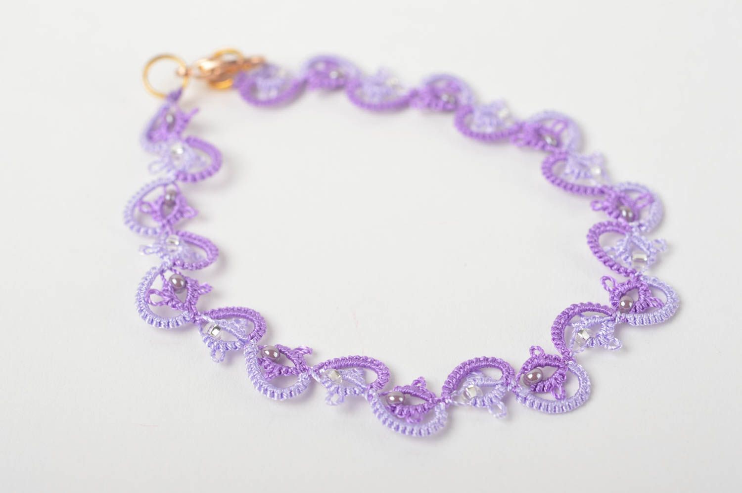 Handmade Spitze Armband in Violett Designer Schmuck Accessoire für Frauen foto 5