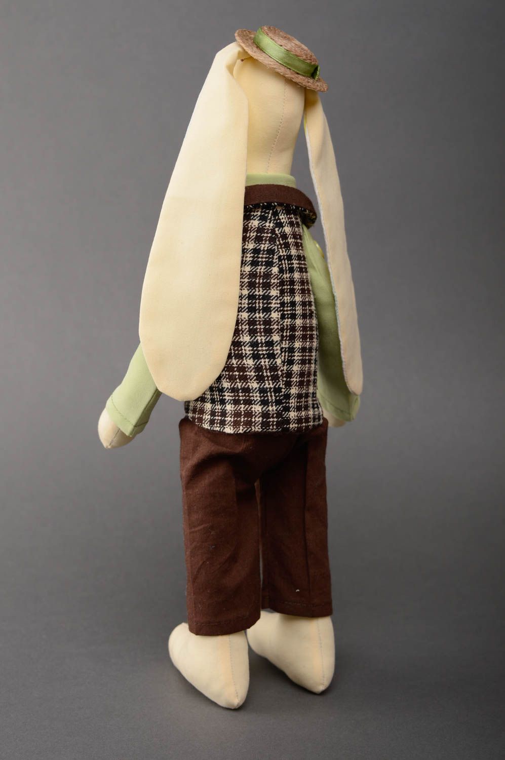 Jouet mou fait en tissu de coton naturel en forme de lapin cadeau pour enfant photo 3