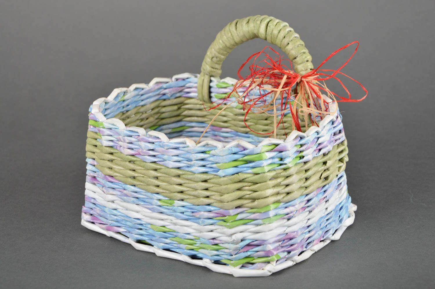 Handmade woven basket wicker basket for home decor decorative use only photo 2