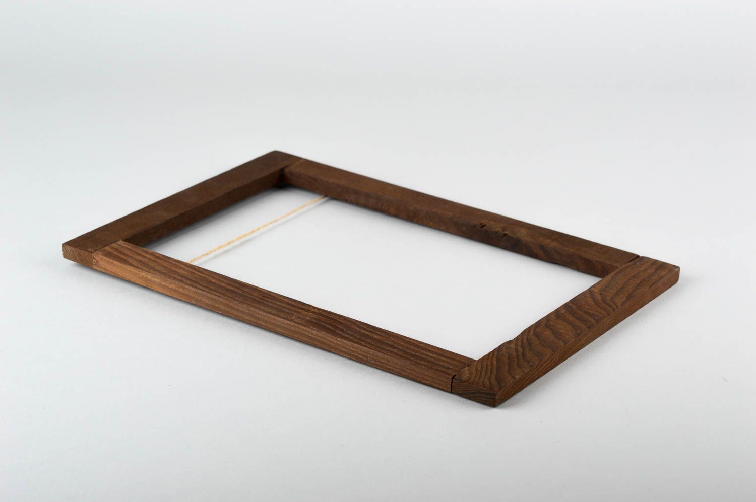 Handgemachter rechteckiger Holz Fotorahmen Wohn Accessoire Haus Deko braun foto 3