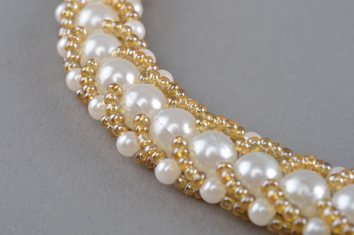 Beaded necklace handmade seed bead jewelry beautiful  accessory for women photo 3
