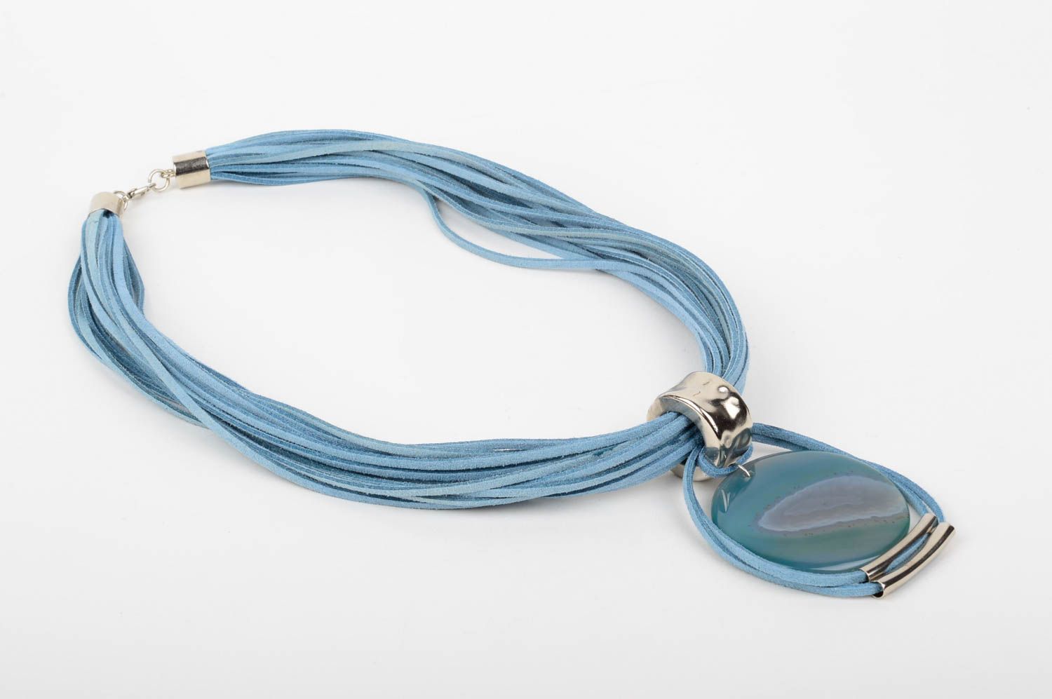 Anhänger Schmuck handgemachter Schmuck Halskette Damen Geschenk Ideen in Blau  foto 3