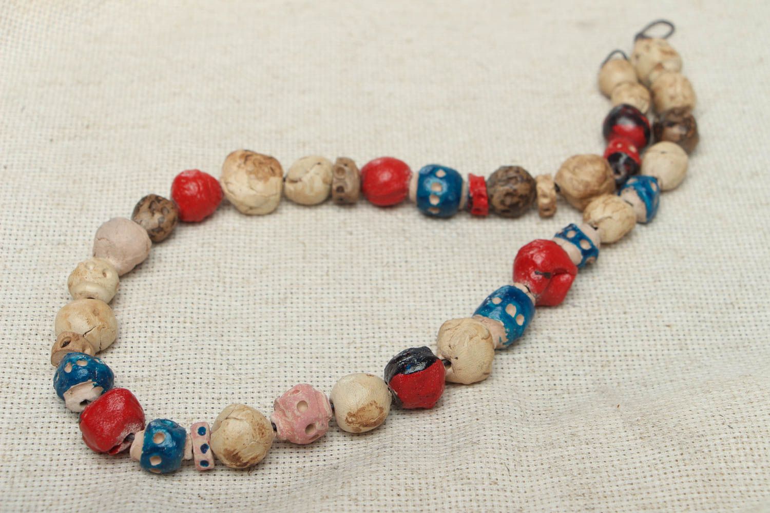Colorful ceramic bead necklace photo 1