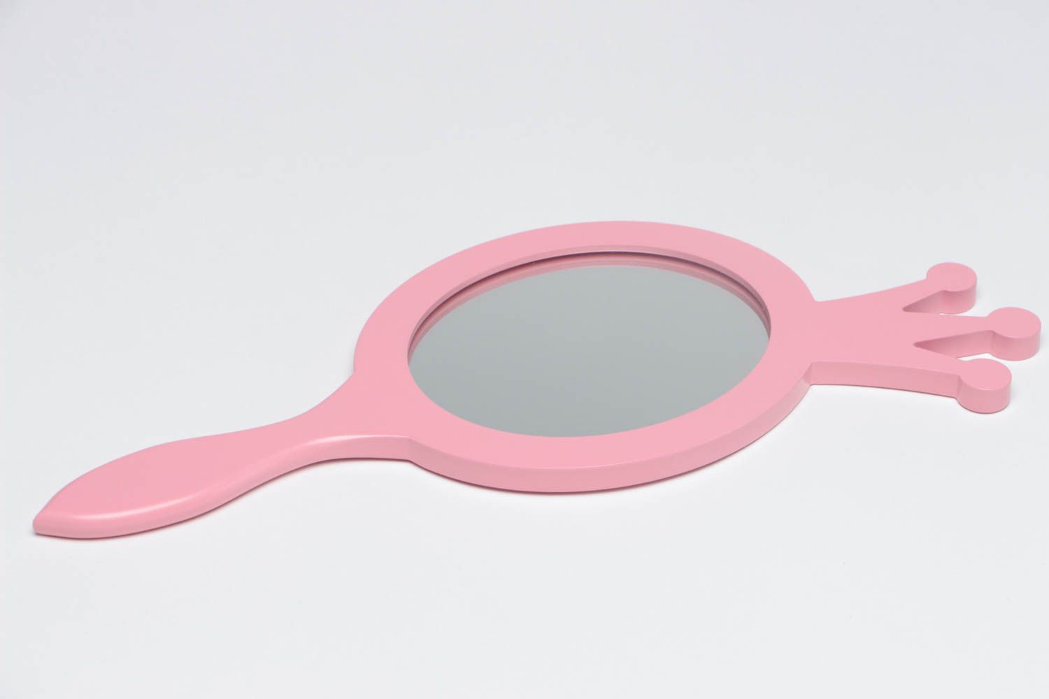Handmade rosa Spiegel aus MDF Platte mit Krone für Toilettentisch für Mädchen foto 2