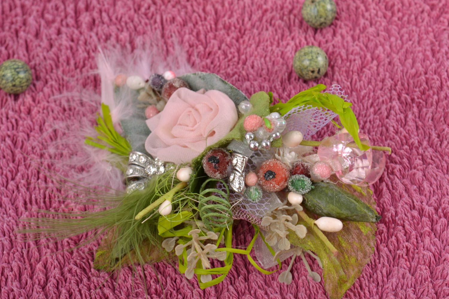 Dekorative Blumen für Haarspange oder Brosche handgemacht Furnitur für Accessoires foto 1