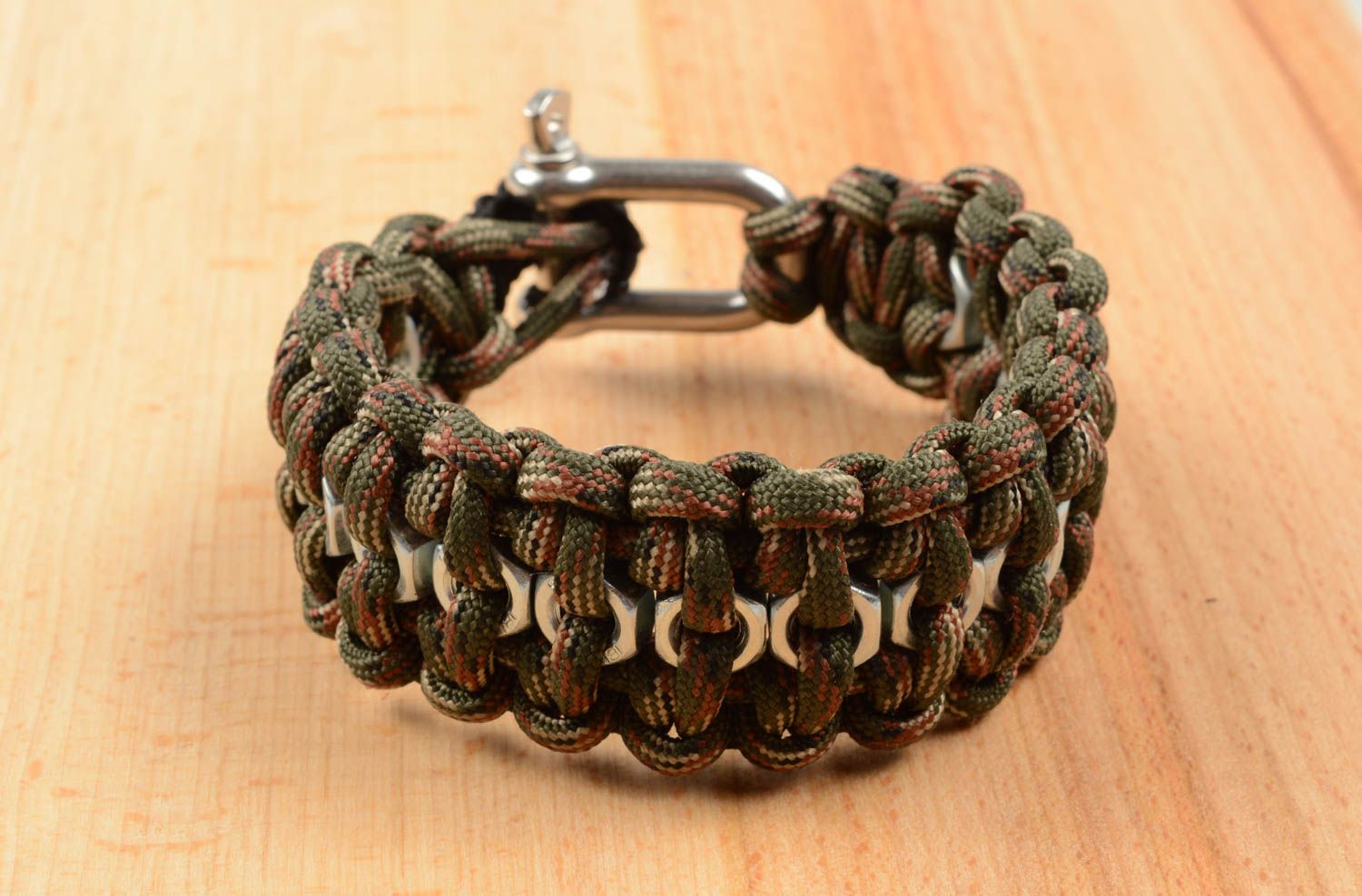 Handmade male unusual bracelet survival paracord bracelet unusual accessory photo 5