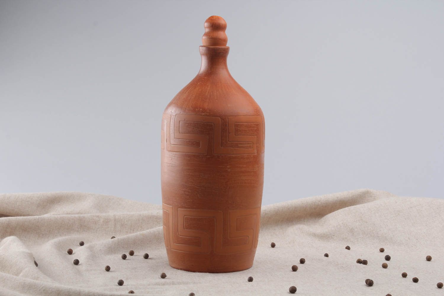 Garrafa de argila feita à mão louça de cerâmica decorativa artesanal foto 1