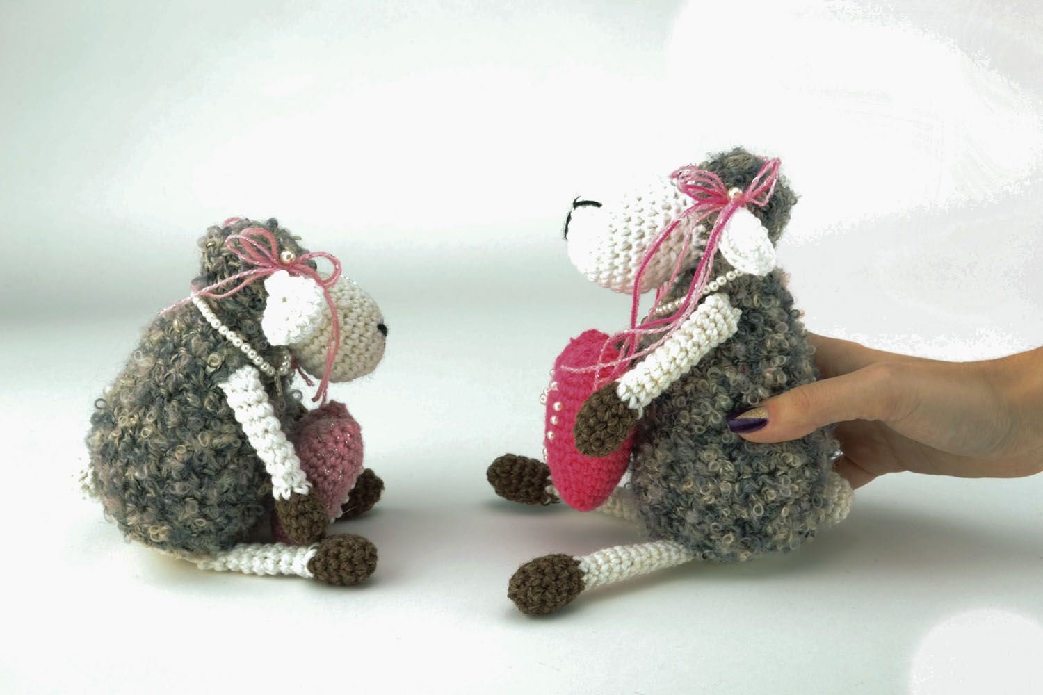 Ensemble de peluches tricotées à la main Moutons  photo 2
