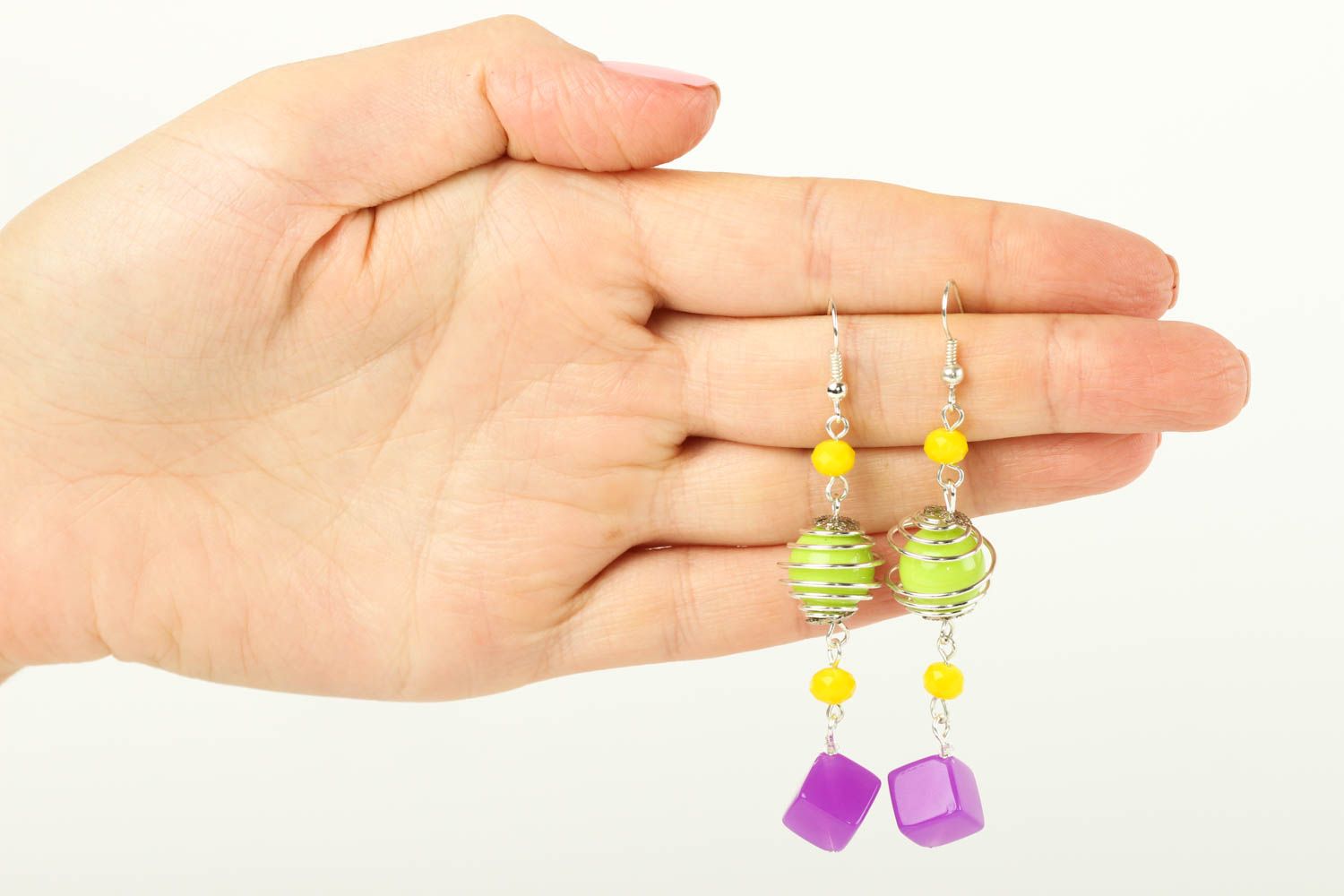 Handmade bright earrings stylish accessories designer jewelry for women  photo 5
