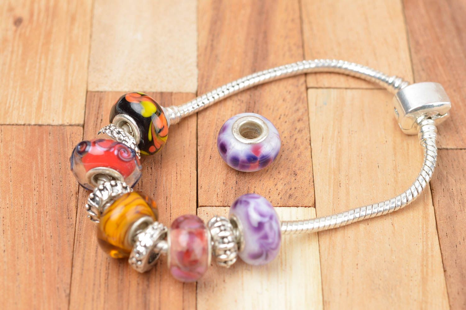 Unusual handmade glass bead lampwork glass beads jewelry findings creative work photo 4
