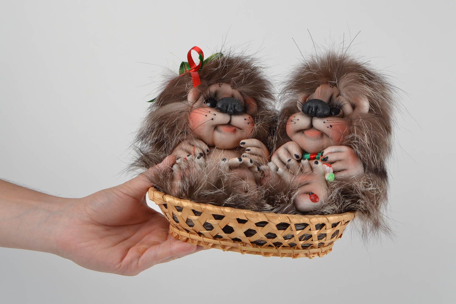 Handmade nylon toy fabric hedgehogs doll present for children designer ideas photo 2