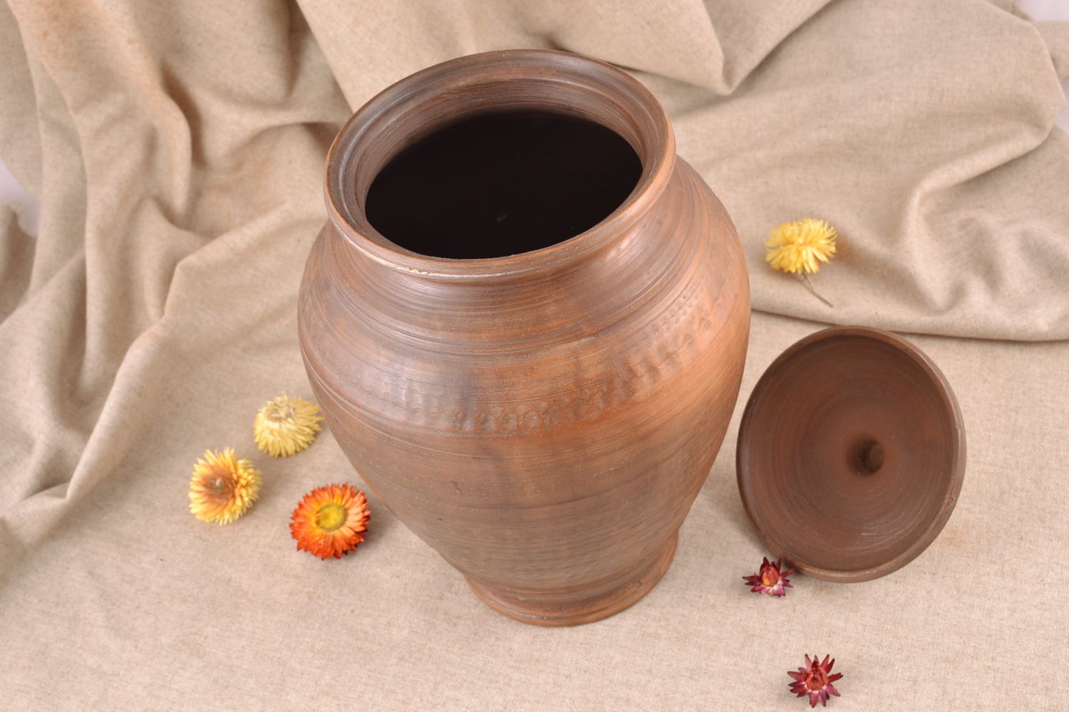 150 oz ceramic handmade 12 inches jar with lid 4,32 lb photo 5