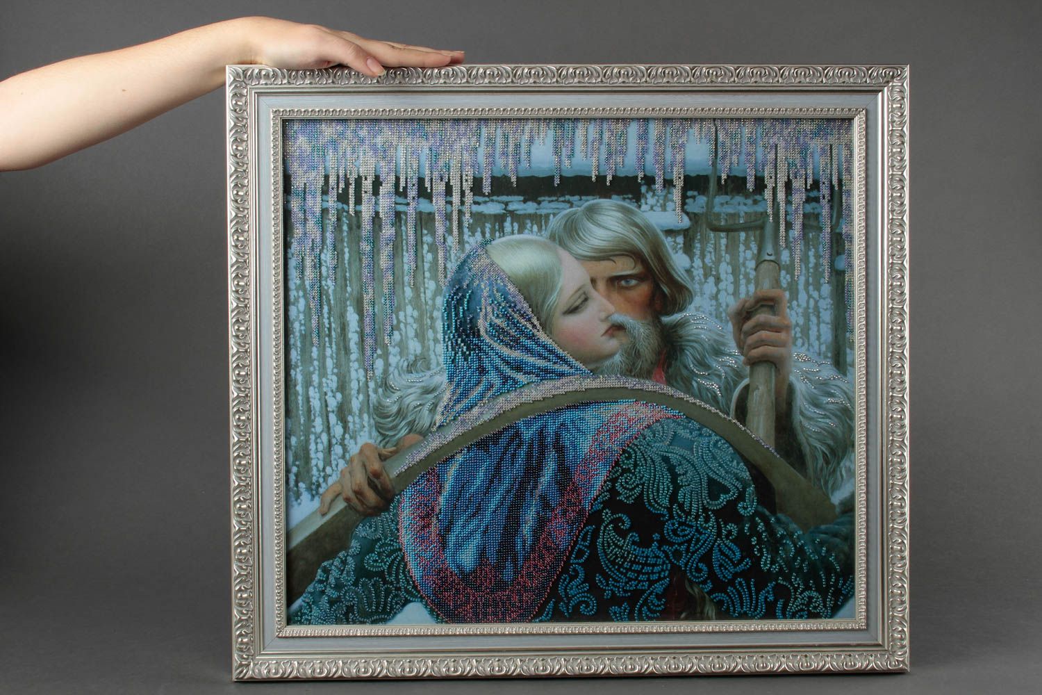 Картина в раме ручной работы картина вышитая бисером декор для дома Сказка фото 1