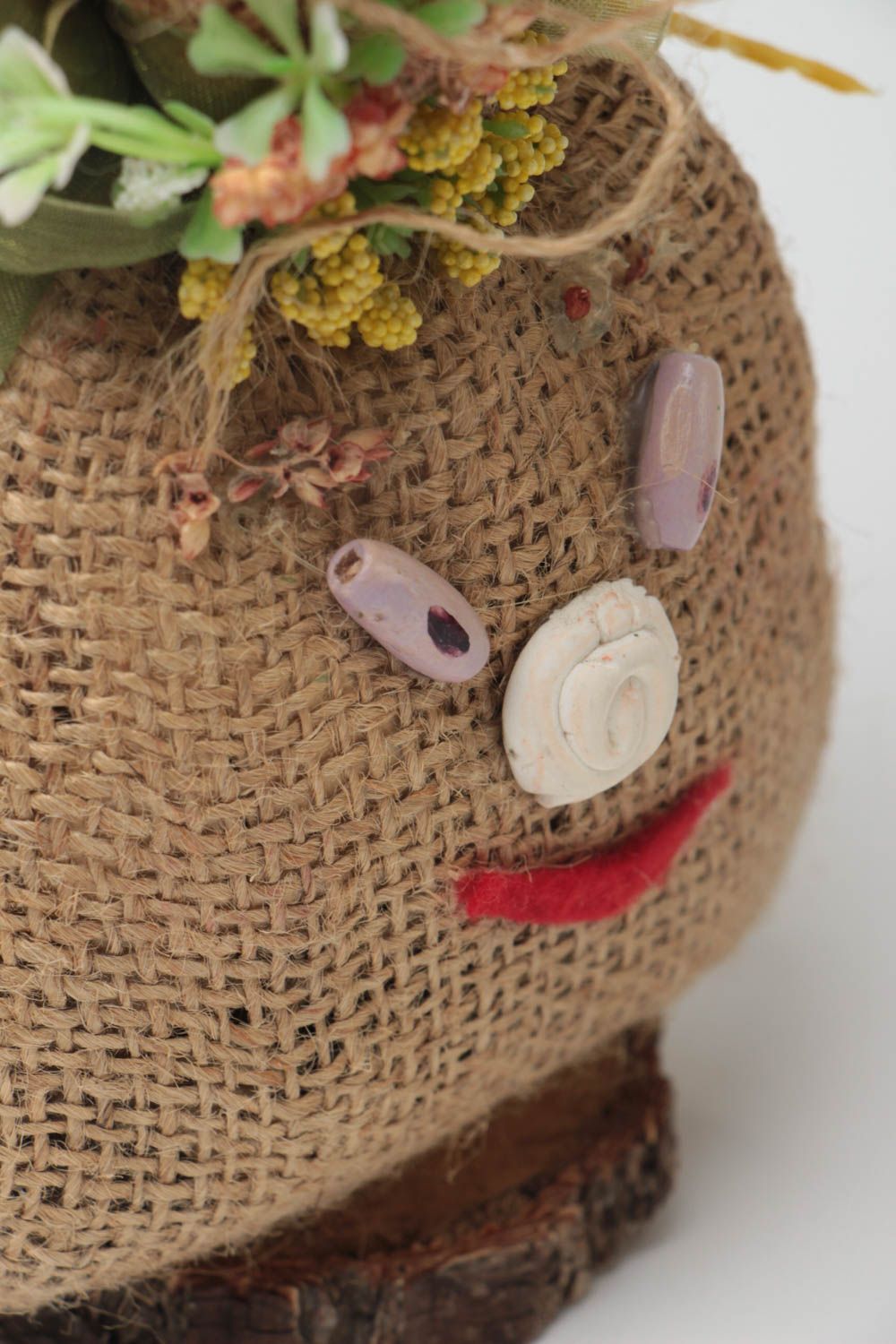 Peluche lutin garçon en toile de sac décorative faite main cadeau original photo 4