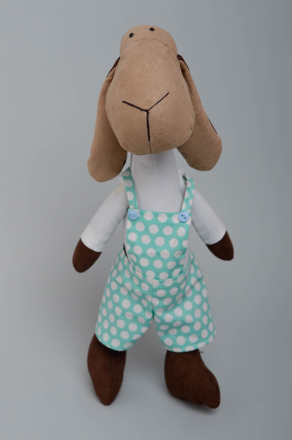 Suede and cotton soft toy lamb photo 1