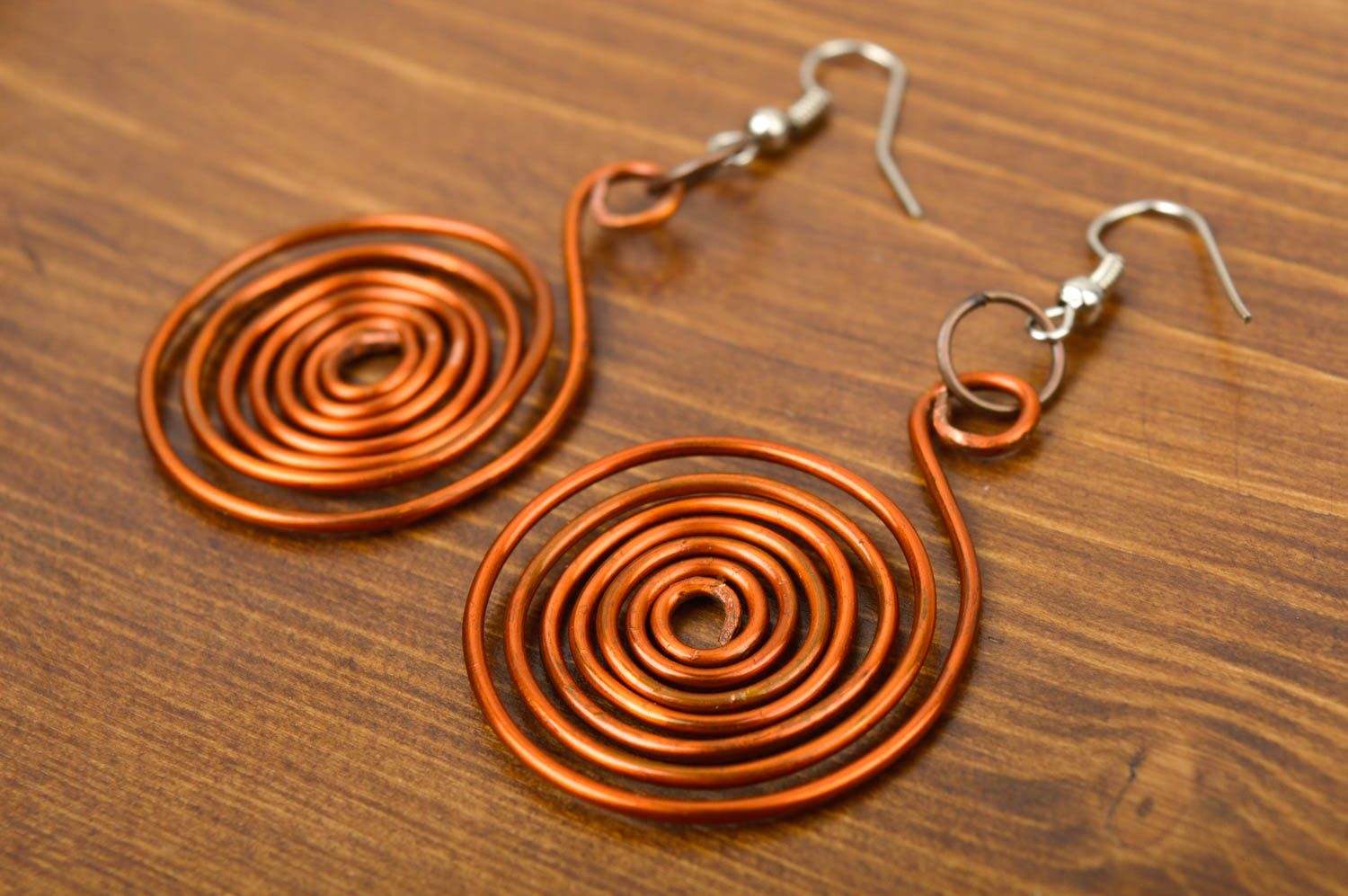 Handmade beautiful earrings stylish copper jewelry unusual earrings gift photo 2