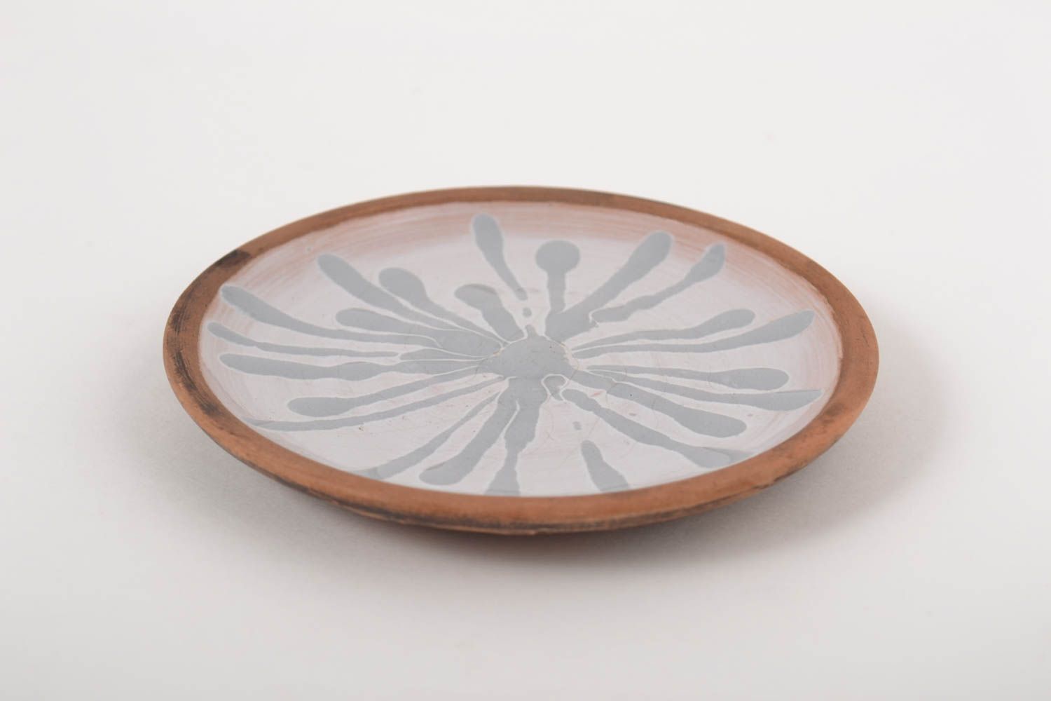 Keramik Geschirr handgefertigt Teller aus Ton originell Deko Element stilvoll foto 2