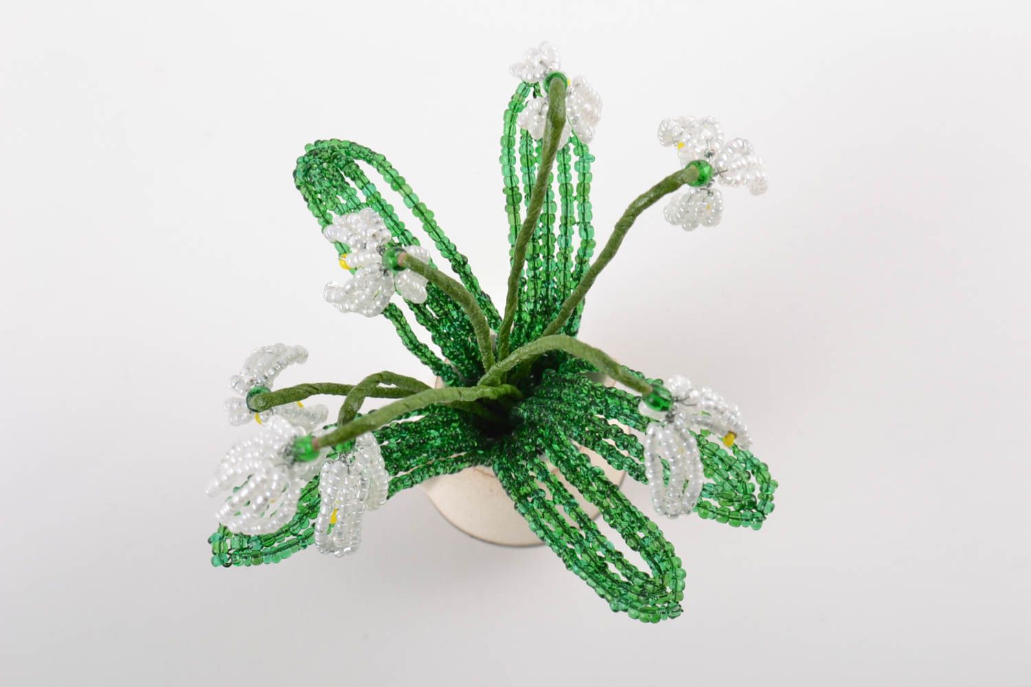 Fleurs en perles de rocaille bouquet Perce-neige originales et pratiques déco photo 3