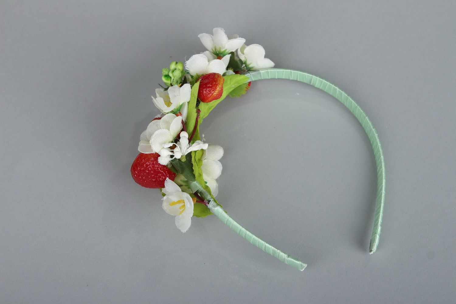 Wreath headband Wild strawberry photo 5