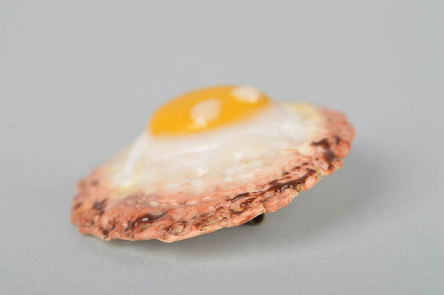 Broche hecho a mano con forma de huevo frito accesorio de moda regalo original foto 5