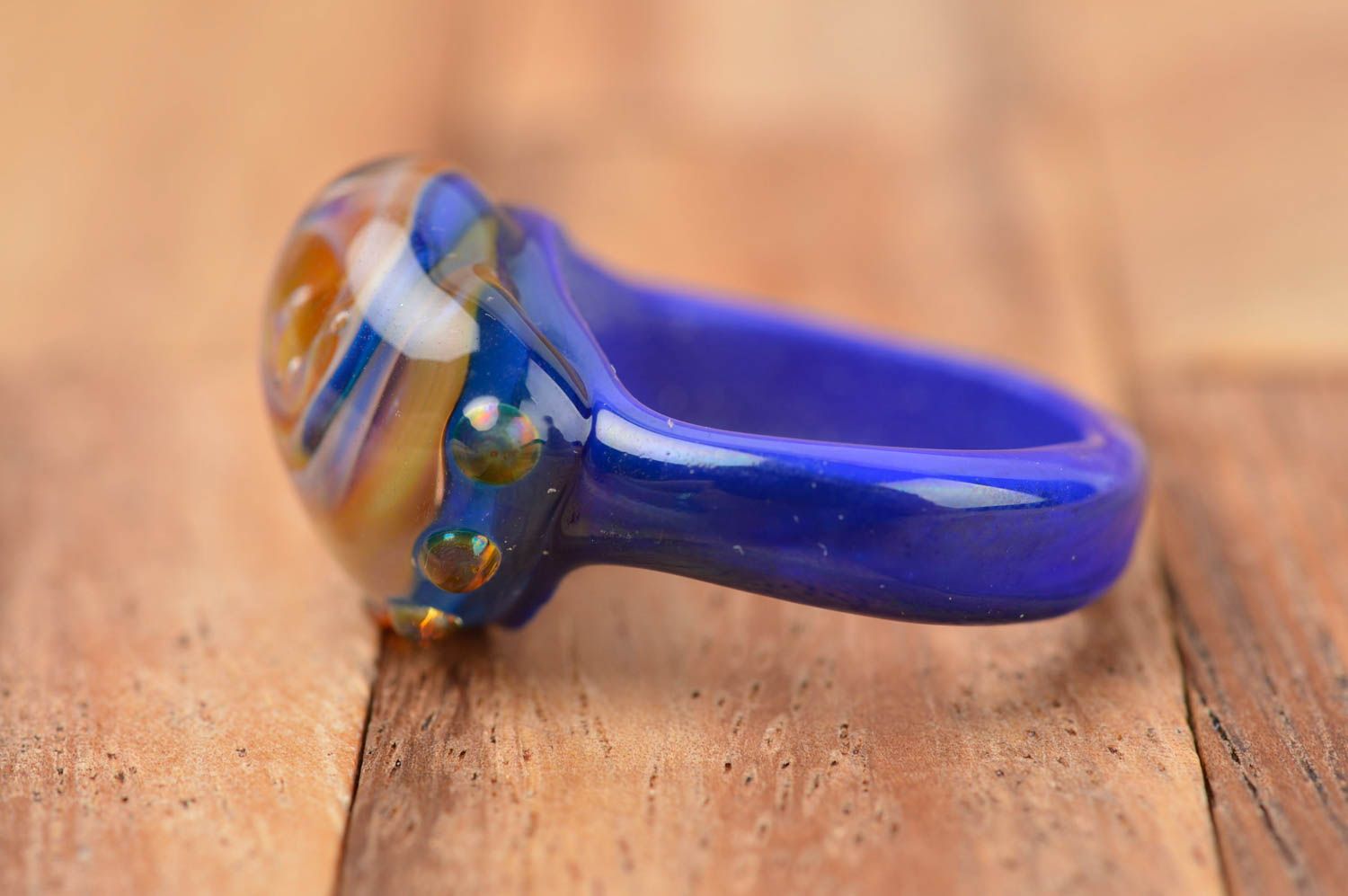 Handmade Ring aus Glas Damen Schmuck Accessoire für Frauen Glas Schmuck schön foto 2