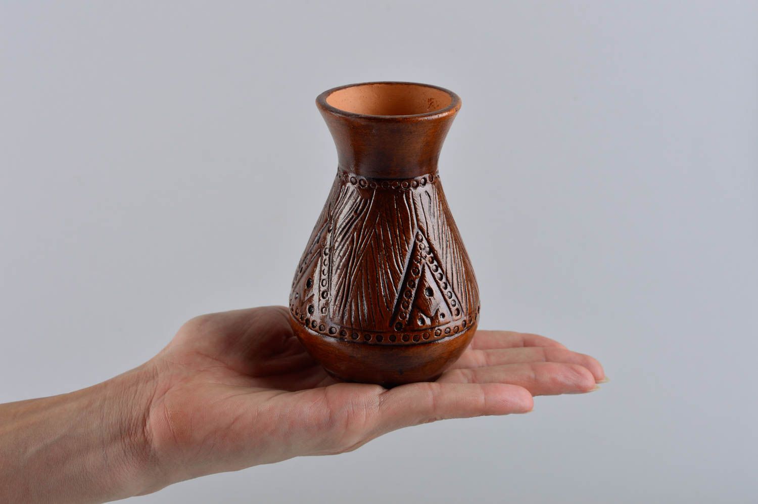 Vase argile fait main Déco maison Cadeau original pour fleurs 20 cl beau photo 5