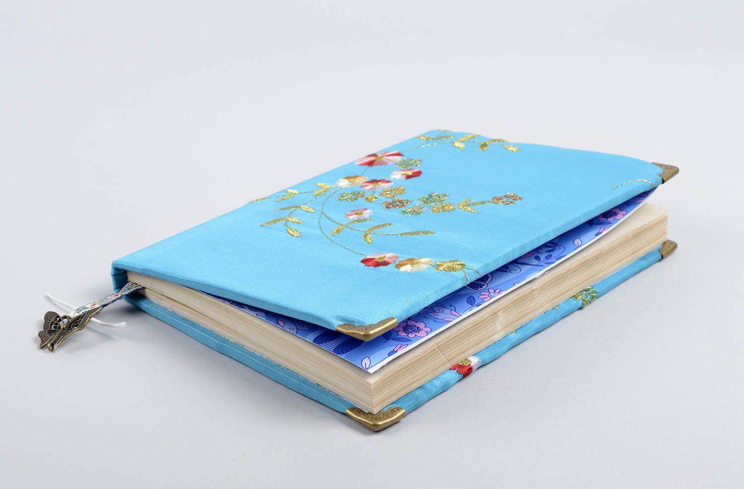 Libreta de notas azul hecha a mano agenda decorada regalo original para mujer foto 4
