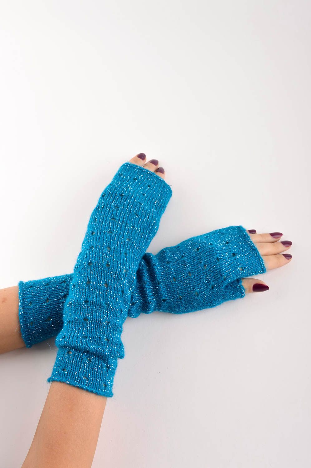 Beautiful handmade warm mittens knitted mittens winter outfit gifts for her photo 5